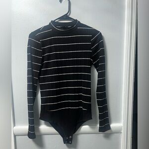 J. Crew Black and White Striped  Bodysuit
